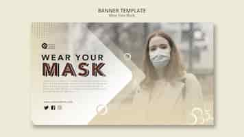 Free PSD wear a mask banner web template