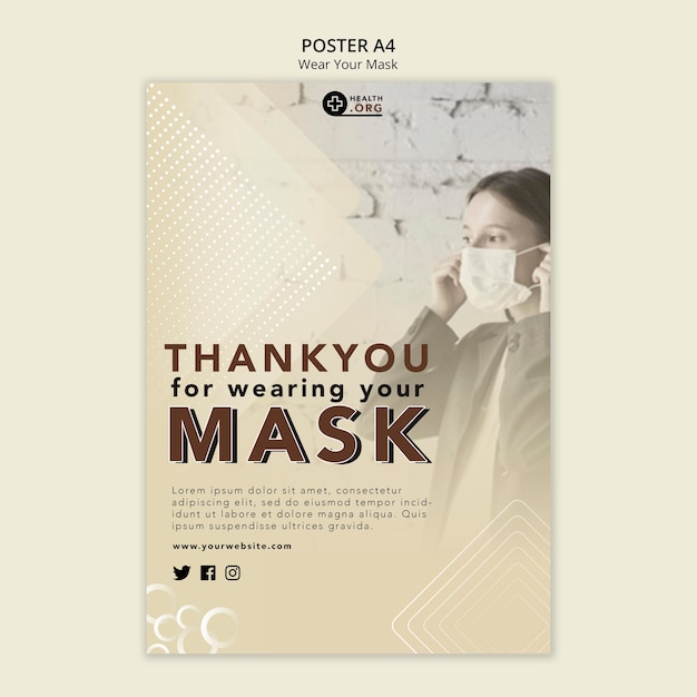 Wear a mask poster print template