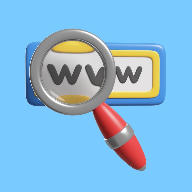 Free PSD web address icon in 3d rendering