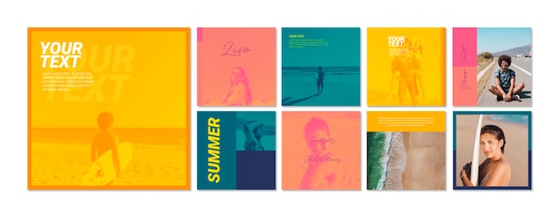 Free PSD web banner template collection with summer concept