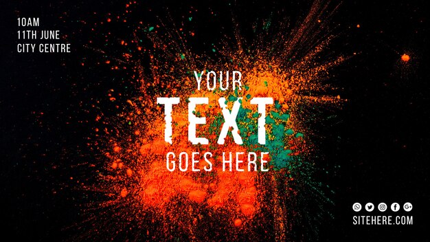 web banner template for holi festival