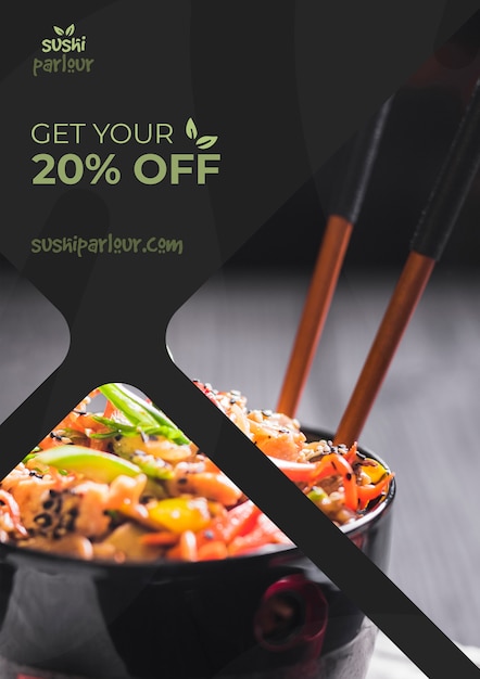 Web banner template for japanese restaurant