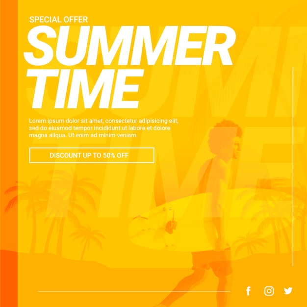 여름 컨셉 웹 배너 템플릿
