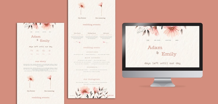 Free PSD web design concepts for wedding