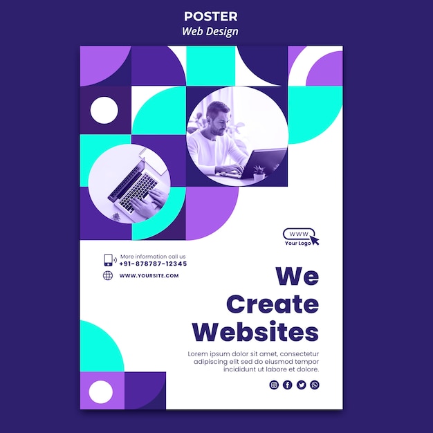 Modello di poster di web design