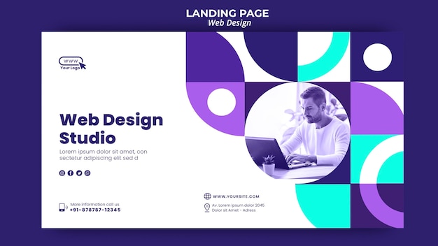Web design studio landing page template