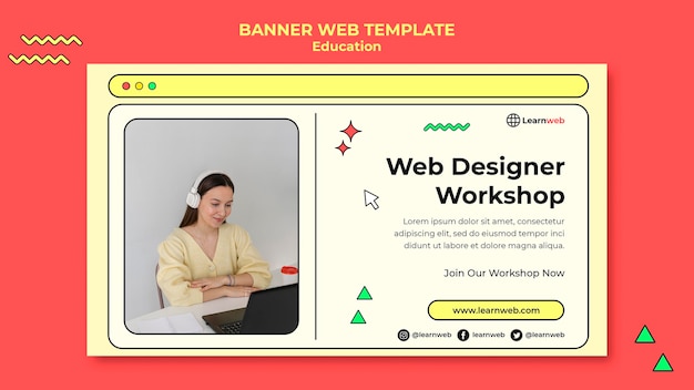 Web design workshop banner template