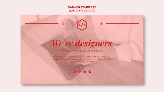 PSD gratuito modello di banner design web studio