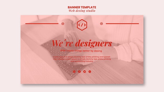 Web studio design banner template