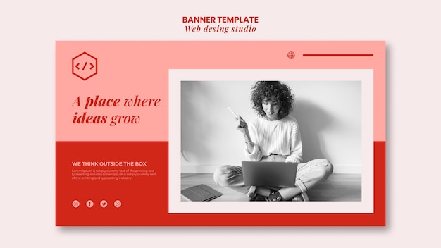 Web studio design banner template