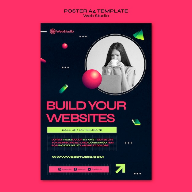 Free PSD web studio print template