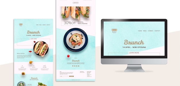 PSD gratuito modello web per il brunch