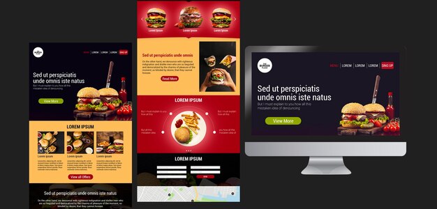 Web template for burger restaurant