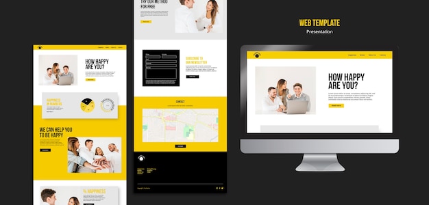 Free PSD web template for happiness