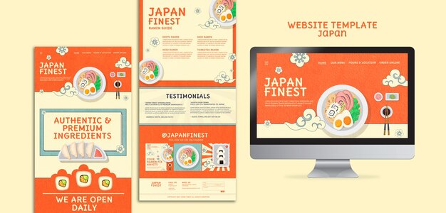 Web template for japanese cuisine restaurant