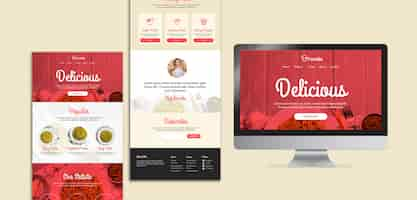 PSD gratuito modello web per ristorante