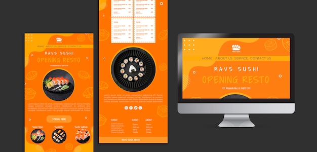 Web template for sushi restaurant – Free PSD Template, Download for PSD