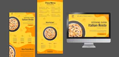 PSD gratuito modello web con landing page per il bistro alimentare italiano