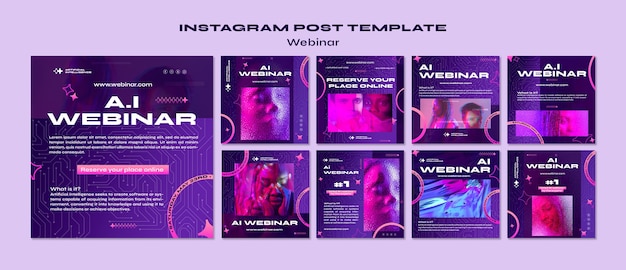 Free PSD webinar concept  instagram posts