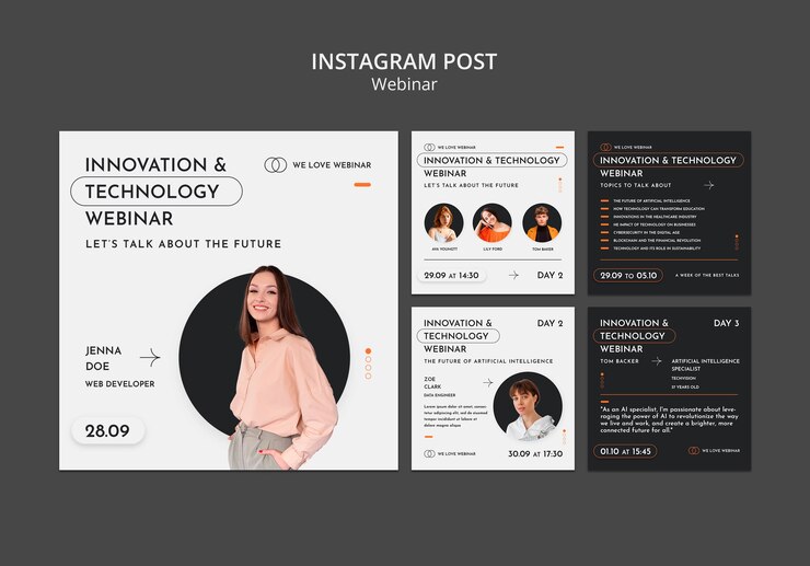 Бесплатный PSD концепция вебинара в instagram