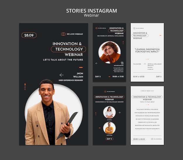 Free PSD webinar concept instagram stories template