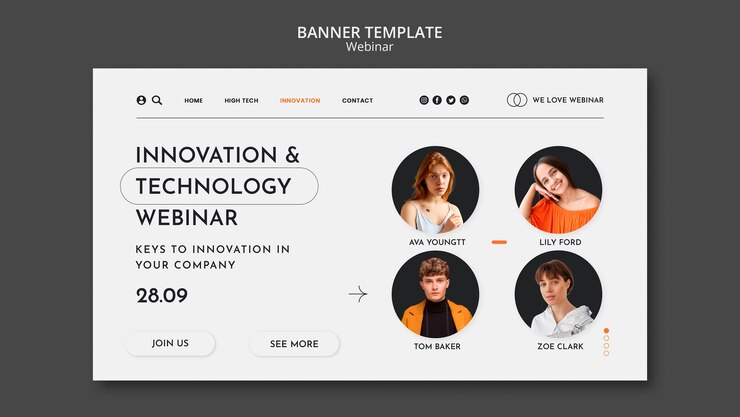 Free PSD webinar concept landing page template