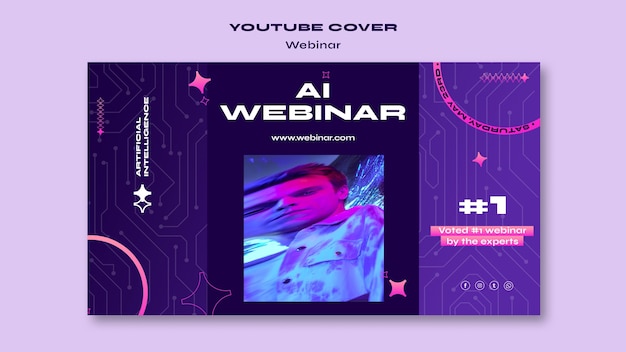 Free PSD webinar concept youtube cover template