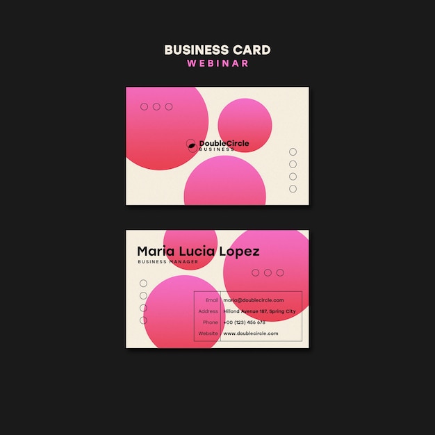 Free PSD webinar conference business card template