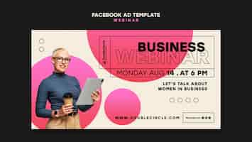 Free PSD webinar conference facebook template