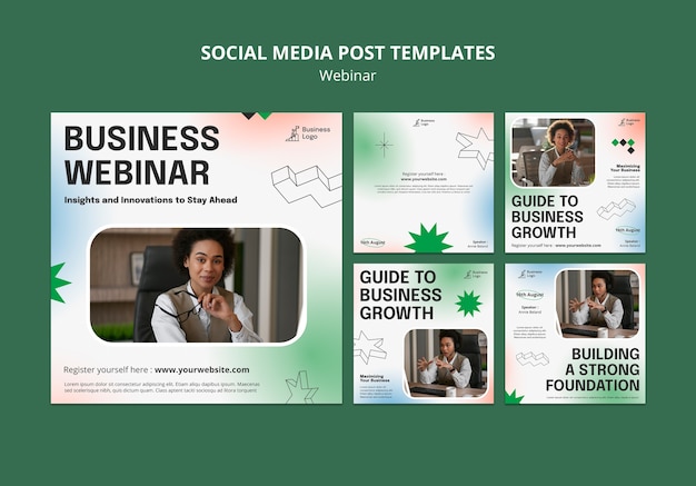 Free PSD webinar conference  instagram posts