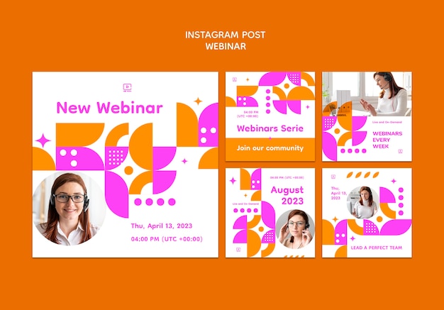 Free PSD webinar conference  instagram posts