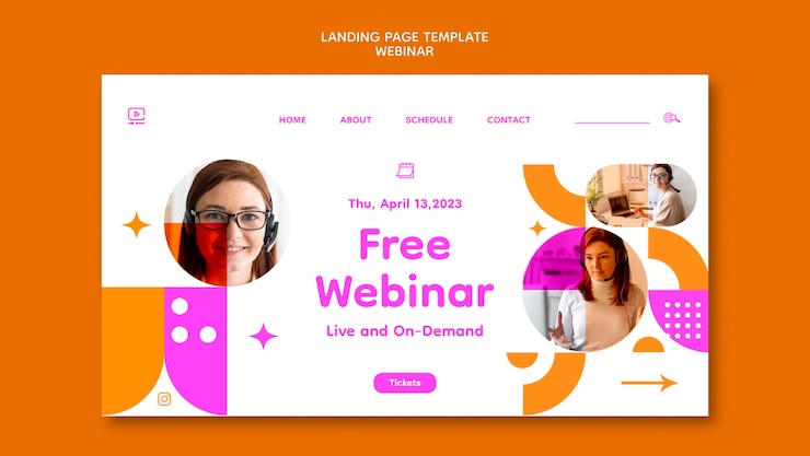 मुफ़्त PSD webinar conference landing page template