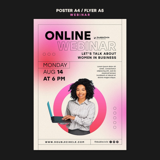 Free PSD webinar conference poster template