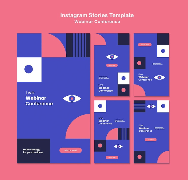 Free PSD webinar conference social media stories