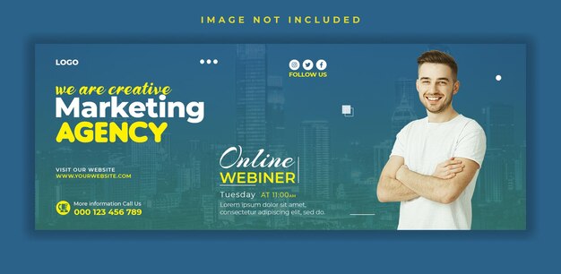 Webinar marketing business conference social media facebook cover banner template