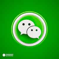 Free PSD wechat 3d social media icon isolated