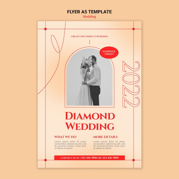 Free PSD wedding a5 flyer template