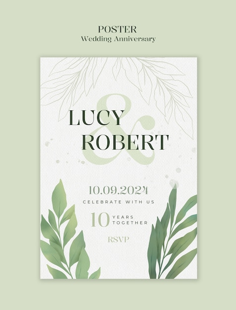 Wedding anniversary template design