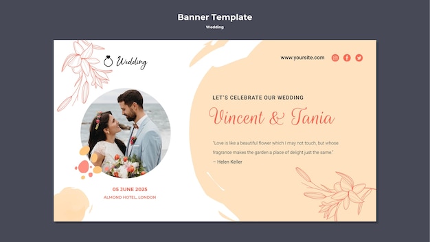 Modello di banner per matrimonio