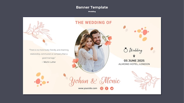 Modello di banner per matrimonio