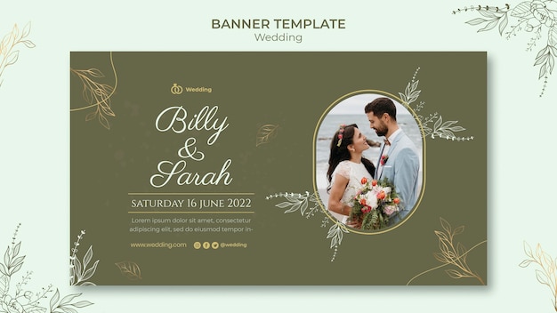 Wedding banner template with photo