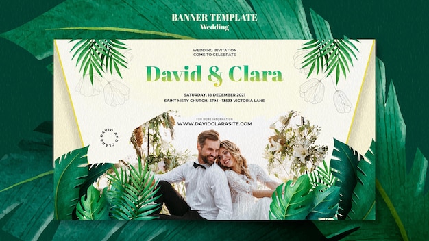 Modello di banner per matrimonio