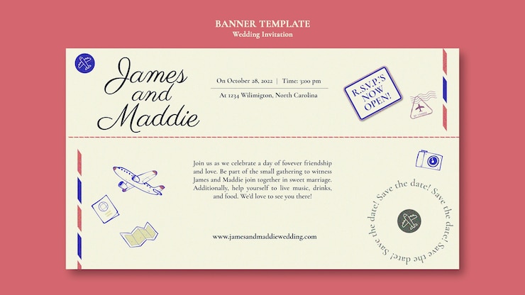 मुफ़्त PSD wedding banner template