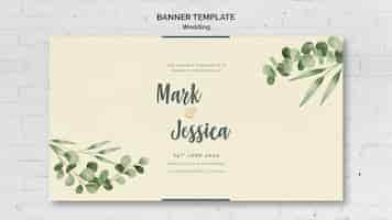 Free PSD wedding banner with lettering