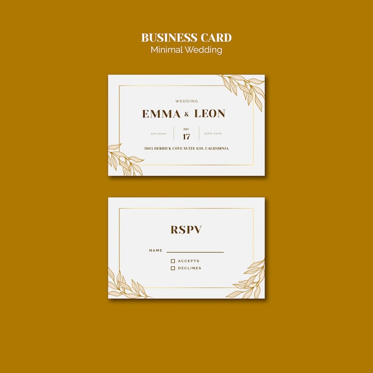 Free PSD wedding business card template