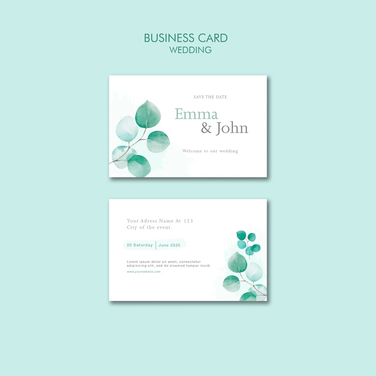 Free PSD wedding business card template