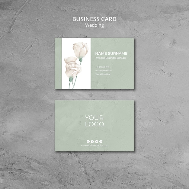 Wedding Business Card Template Free PSD Download