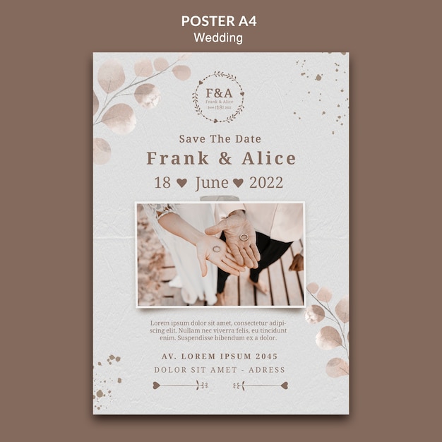 wedding celebration a4 poster