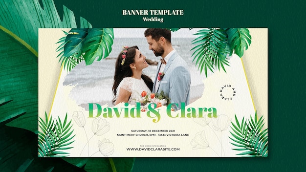 PSD gratuito modello di banner per la celebrazione del matrimonio