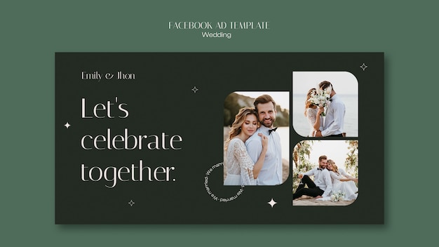 Free PSD wedding  celebration facebook template